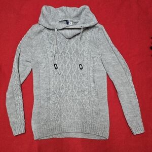 Divided H&M Light Grey Cowl Neck Knit Sweater Men XS Wool Blend Elegant Classy